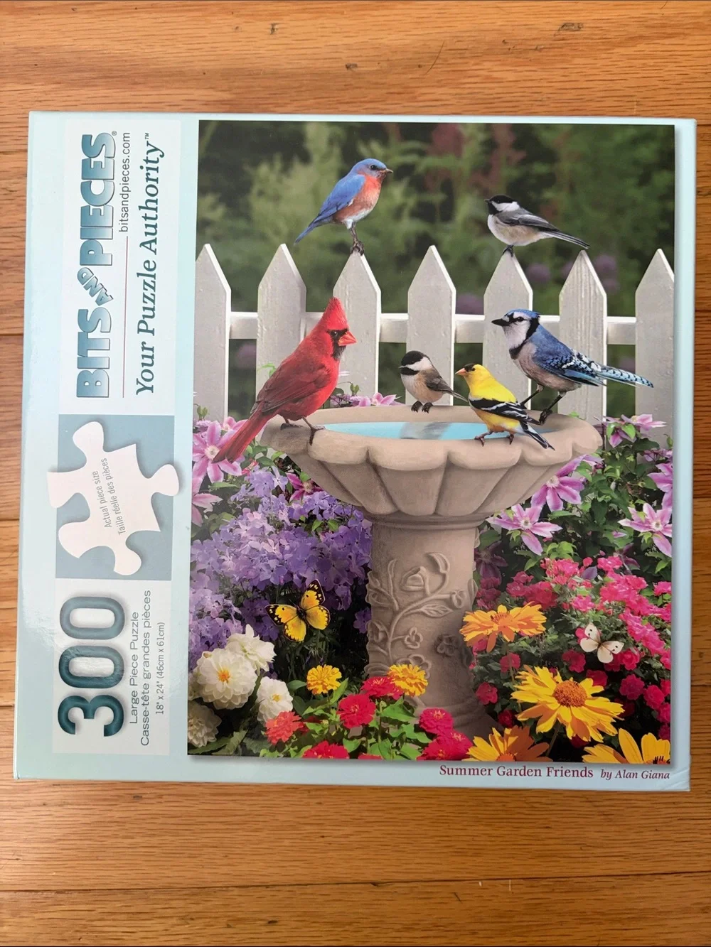 Summer Garden Friends by Alan Giana 300-Piece Puzzle - Like New! Cardinal